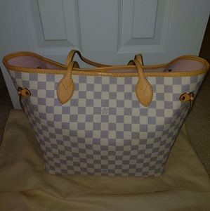 Louis Vuitton Neverfull MM Damier Azur w/ Pouch